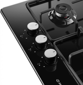 Газовая варочная поверхность Maunfeld EGHE.43.3STS-EB черный - купить недорого с доставкой в интернет-магазине