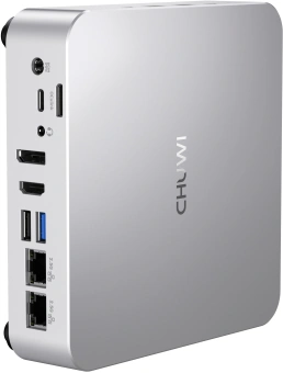 ПК Мини Chuwi AuBox Ryzen 7 8745HS (3.8) 780M без ОС 2x2.5GbitEth WiFi BT 120W серебристый/черный - купить недорого с доставкой в интернет-магазине