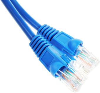 Патч-корд cat.5E stranded molded 0.5м синий RJ-45 (m)-RJ-45 (m) - купить недорого с доставкой в интернет-магазине