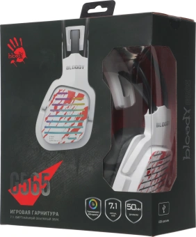 Наушники с микрофоном A4Tech Bloody G565 белый/рисунок 0.2м мониторные оголовье (G565 ENERGY WHITE) - купить недорого с доставкой в интернет-магазине