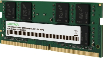 Память DDR4 16GB 3200MHz Digma DGMAS43200016D RTL PC4-25600 CL22 SO-DIMM 260-pin 1.2В dual rank Ret - купить недорого с доставкой в интернет-магазине