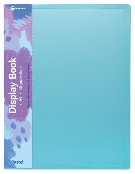 Папка с 10 прозр.вклад. Бюрократ Pastel PAST10BLUE A4 пластик 0.5мм торц.карм с бум. встав голубой - купить недорого с доставкой в интернет-магазине