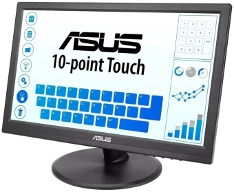 Монитор Asus 15.6" VT169HE черный IPS LED 16:9 HDMI матовая 1000:1 220cd 170гр/170гр 1920x1080 60Hz VGA FHD Touch 1.46кг - купить недорого с доставкой в интернет-магазине