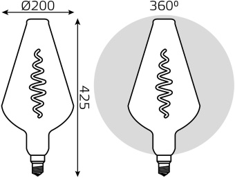 Лампа филам. Gauss Filament Vase 8.5Вт цок.:E27 свеча 220B 1800K св.свеч.бел.теп. (упак.:1шт) (180802005) - купить недорого с доставкой в интернет-магазине