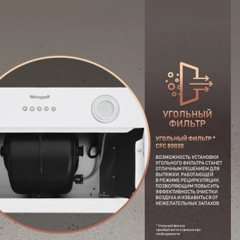 Вытяжка встраиваемая Weissgauff Dubhe 60 PB WH белый управление: кнопочное (1 мотор) - купить недорого с доставкой в интернет-магазине