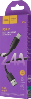 Кабель Hoco X96 Hyper iP USB (m)-Lightning (m) 1м черный коробка - купить недорого с доставкой в интернет-магазине