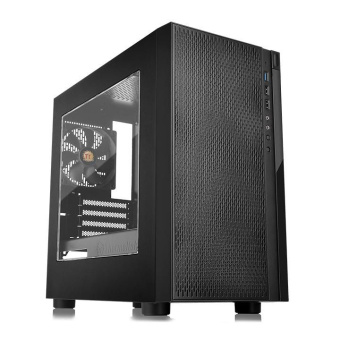 Корпус Thermaltake Versa H18 Window черный без БП mATX 4x120mm 3x140mm 2xUSB2.0 1xUSB3.0 audio bott PSU - купить недорого с доставкой в интернет-магазине