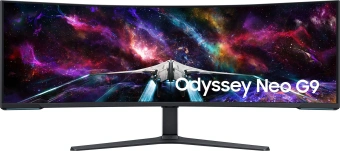 Монитор Samsung 57" Odyssey Neo G9 S57CG952NI черный VA LED 32:9 HDMI полуматовая HAS Piv 2500:1 420cd 178гр/178гр 7680x2160 240Hz FreeSync Premium Pro DP Dual UHD USB 19кг - купить недорого с доставкой в интернет-магазине