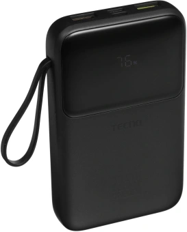 Мобильный аккумулятор Tecno Pocket S101Q 10000mAh QC3.0/PD3.0 22.5W 2.4A 2xUSB-A/USB-C черный - купить недорого с доставкой в интернет-магазине