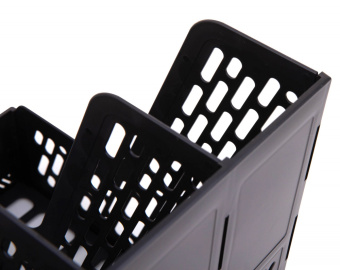 Лоток вертикальный Deli E9846BLACK для бумаг 326х275х257мм черный пластик - купить недорого с доставкой в интернет-магазине