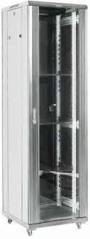 Шкаф коммутационный Rexant (04-4266-211) напольный 42U 600x600мм пер.дв.стекл металл 2 бок.пан. направл.под винты 800кг серый 230град. IP20 сталь - купить недорого с доставкой в интернет-магазине