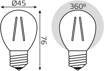 Лампа филам. Gauss Filament 12Вт цок.:E27 шар 220B св.свеч.бел.теп. (упак.:10шт) (52212) - купить недорого с доставкой в интернет-магазине