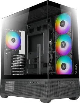 Корпус Azza TIARA черный без БП ATX 4x120mm 2xUSB3.0 1xUSB3.1 audio bott PSU - купить недорого с доставкой в интернет-магазине