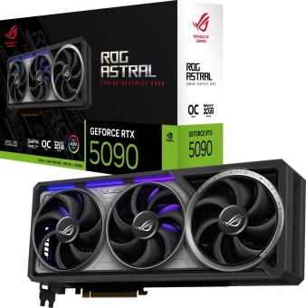 Видеокарта Asus PCI-E 5.0 ROG-ASTRAL-RTX5090-O32G-GAMING NVIDIA GeForce RTX 5090 32Gb 512bit GDDR7 2580/28000 HDMIx2 DPx3 HDCP Ret - купить недорого с доставкой в интернет-магазине