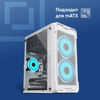 Корпус Оклик OCC-MN302F белый без БП mATX 1xUSB2.0 1xUSB3.0 audio - купить недорого с доставкой в интернет-магазине