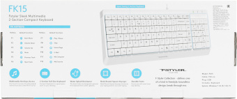 Клавиатура A4Tech FK15 белый USB (FK15 WHITE) кабель 1.5м - купить недорого с доставкой в интернет-магазине