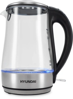 Чайник электрический Hyundai HYK-G8406 1.7л. 2200Вт прозрачный/черный корпус: стекло - купить недорого с доставкой в интернет-магазине