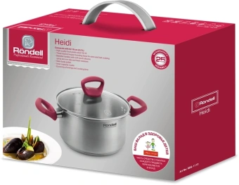 Кастрюля Rondell Heidi RDS-1112 2л. d=18см (с крышкой) стальной - купить недорого с доставкой в интернет-магазине