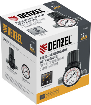 Регулятор давления для компрессоров Denzel R1500 1500л/мин черный - купить недорого с доставкой в интернет-магазине
