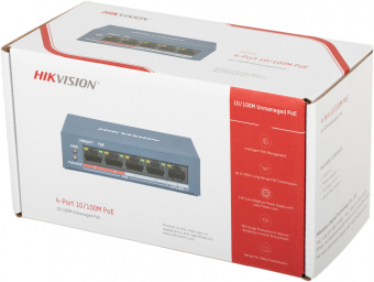 Коммутатор Hikvision DS-3E0105P-E/M(C) 4x100Мбит/с 4PoE+ 35W неуправляемый - купить недорого с доставкой в интернет-магазине