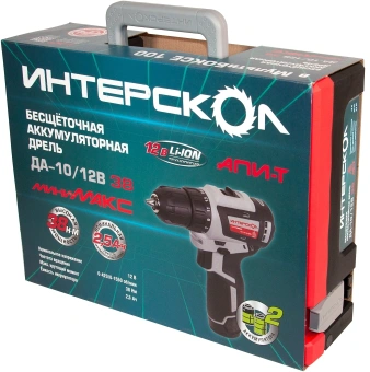 Дрель-шуруповерт Интерскол ДА-10/12В 38 аккум. патрон:быстрозажимной (кейс в комплекте) (757.2.2.46) - купить недорого с доставкой в интернет-магазине