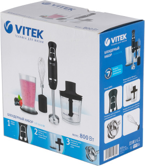 Блендер погружной Vitek VT-3419 800Вт черный - купить недорого с доставкой в интернет-магазине