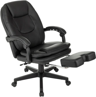 Кресло руководителя Бюрократ CH-868N-F черный эко.кожа крестов. пластик подст.для ног - купить недорого с доставкой в интернет-магазине