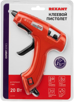 Клеевой пистолет Rexant 12-1510 20Вт 19гр/мин стерж.:7мм - купить недорого с доставкой в интернет-магазине