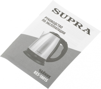 Чайник электрический Supra KES-1801S 1.8л. 1500Вт серебристый/черный корпус: металл/пластик - купить недорого с доставкой в интернет-магазине