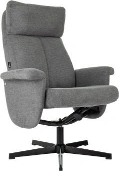 Кресло для дома Бюрократ _Baron с пуфом серый металл черный крестов. (_BARON/GREY) - купить недорого с доставкой в интернет-магазине