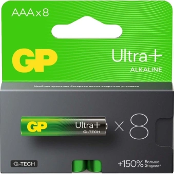 Батарея GP Ultra Plus Alkaline 24AUPA21-2CRB8 AAA (8шт) блистер - купить недорого с доставкой в интернет-магазине