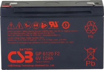 Батарея для ИБП CSB GP6120 6В 12Ач - купить недорого с доставкой в интернет-магазине