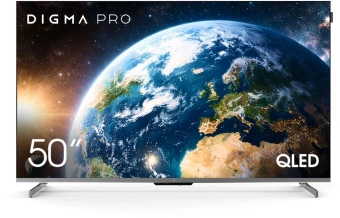 Телевизор QLED Digma Pro 50" QLED 50D Google TV Frameless черный графит/черный 4K Ultra HD 144Hz MEMC DVB-T DVB-T2 DVB-C DVB-S DVB-S2 USB WiFi Smart TV - купить недорого с доставкой в интернет-магазине