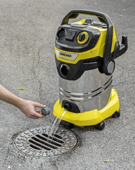 Строительный пылесос Karcher WD 6 P S V-30/6/22/T 1300Вт (уборка: сухая/влажная/выдув/сбор воды) желтый - купить недорого с доставкой в интернет-магазине
