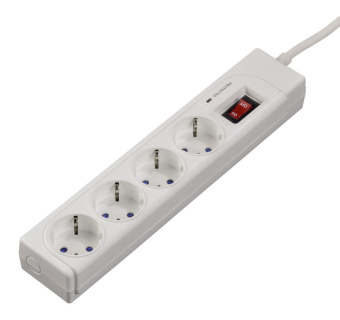 Сетевой удлинитель Hama H-121939 1.5м (4 розетки) белый (коробка) - купить недорого с доставкой в интернет-магазине