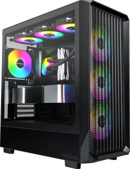 Корпус Montech X5 черный без БП ATX 8x120mm 2x140mm 1xUSB2.0 1xUSB3.0 audio bott PSU - купить недорого с доставкой в интернет-магазине