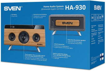 Колонка порт. Sven АС HA-930 дерево/черный 30W 1.0 BT/3.5Jack/USB 2200mAh - купить недорого с доставкой в интернет-магазине
