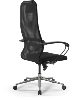 Кресло Метта SU-B-8 черный сиденье черный сетка/ткань с подголов. крестов. металл хром - купить недорого с доставкой в интернет-магазине