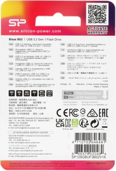 Флеш Диск Silicon Power 128GB Blaze B02 SP128GBUF3B02V1K USB3.1 черный - купить недорого с доставкой в интернет-магазине