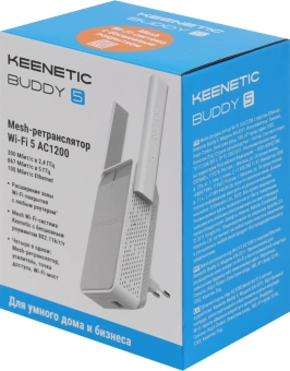 Повторитель беспроводного сигнала Keenetic Buddy 5 (KN-3311) AC1200 10/100BASE-TX белый - купить недорого с доставкой в интернет-магазине