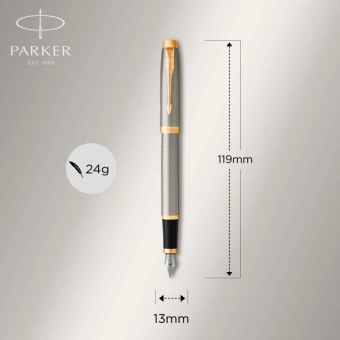 Ручка перьев. Parker IM Core F321 (1931649) Brushed Metal GT F сталь нержавеющая подар.кор. - купить недорого с доставкой в интернет-магазине