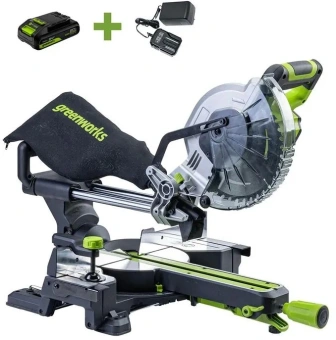 Торцовочная пила Greenworks GD24MS216 4800об/мин d=216мм - купить недорого с доставкой в интернет-магазине