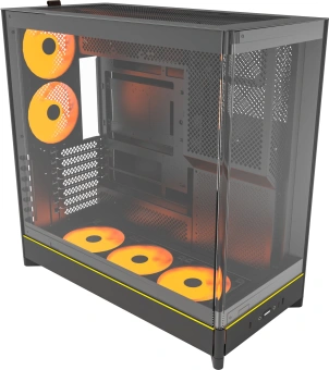 Корпус Montech HS02 Pro черный без БП ATX 4x140mm 2xUSB3.0 audio bott PSU - купить недорого с доставкой в интернет-магазине