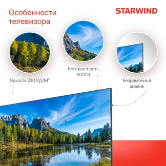 Телевизор LED Starwind 40" SW-LED40SG300 Яндекс.ТВ Frameless черный FULL HD 60Hz DVB-T DVB-T2 DVB-C DVB-S DVB-S2 USB WiFi Smart TV - купить недорого с доставкой в интернет-магазине