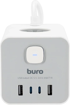 Сетевой удлинитель Buro BU-PTE4.1UC-W 1.5м (4 розетки) белый (пакет ПЭ) - купить недорого с доставкой в интернет-магазине