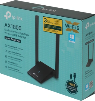 Сетевой адаптер Wi-Fi TP-Link Archer TX20U Plus AX1800 USB 3.0 (ант.внеш.несъем.) 2ант. - купить недорого с доставкой в интернет-магазине