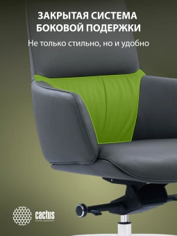 Кресло руководителя Cactus CS-LBK-MILANO кожа с подголов. крестов. алюминий - купить недорого с доставкой в интернет-магазине