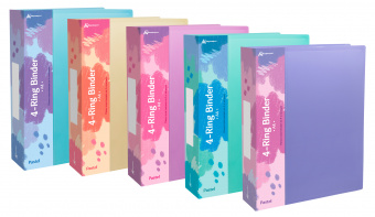 Папка панорама на 4-х кольцах Бюрократ Pastel PAST0740/4RBLUE A4 пластик 0.7мм кор.40мм торц.карм с бум. встав голубой - купить недорого с доставкой в интернет-магазине