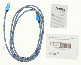 Кабель Hama H-201553 00201553 USB (m)-Lightning (m) 1.5м синий - купить недорого с доставкой в интернет-магазине