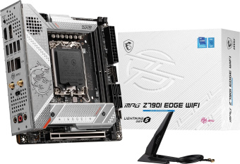 Материнская плата MSI MPG Z790I EDGE WIFI Soc-1700 Intel Z790 2xDDR5 mini-ITX AC`97 8ch(7.1) 2.5Gg RAID+HDMI+DP - купить недорого с доставкой в интернет-магазине